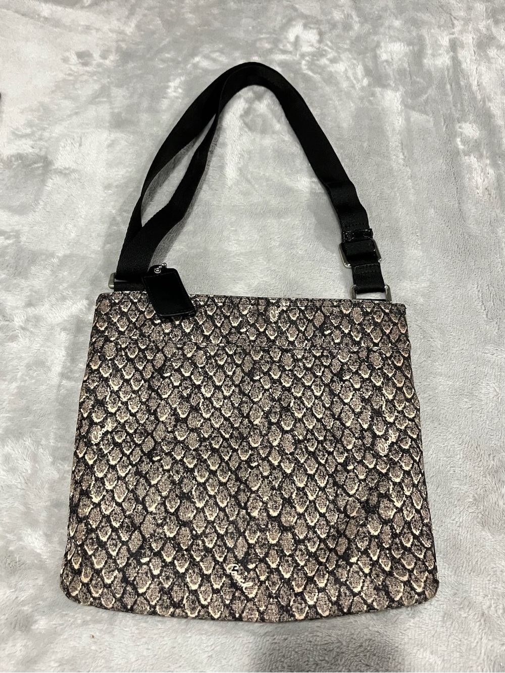 Coach Taylor Getaway Snake Print Nylon Crossbody File Bag EUC - Picture 6 of 11